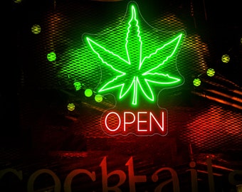 Personalized Cannabis Neon Sign, Custom Neon Sign, 420 Weed sign, Marijuana smoker gift, Customized Bar Light, Custom Cannabis Sign