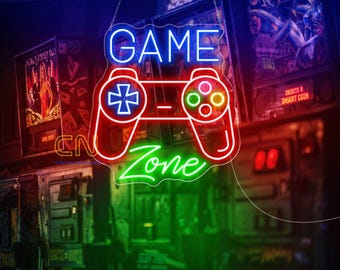 Game Zone LED Neon Sign – Custom Gamer Room Wall Decor for Kids, Teens and Adults, Gaming Den, Stream Setup, Arcade & Man Cave Lighting