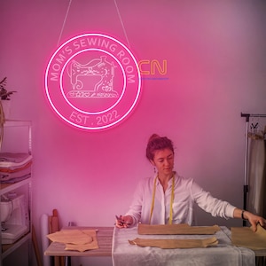 Mom&#39;s Sewing Room Neon Sign Custom Name Sewing Room Personalized Sewing Sign Quilting Sign Carving Sewing room Neon Sign Mother Day Gift