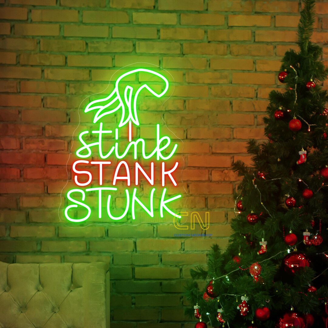 Stink Sign Stink Stank Stunk Neon Sign,merry Christmas Neon Sign,xmas LED Sign ...