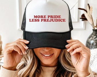 More Pride Less Prejudice Retro LGBTQ Trucker Hat