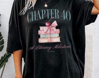 Chapter 40 Book Lover-shirt: gepersonaliseerd cadeau voor 40e verjaardag