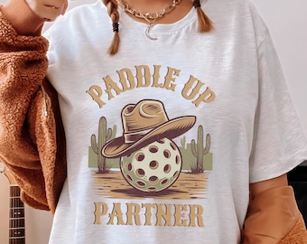 Western Pickleball Shirt, Pickleball T-Shirt, Funny Pickleball T-Shirt, Cowboy cowgirl tee, Gift for Pickleball Player, Racquetball Shirt