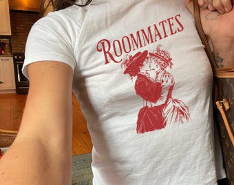 Roommates Y2k Baby Tee and Comfort Colors Unisex Tshirt, Vintage Lesbian gift