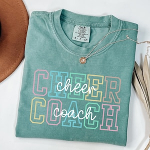 Comfort Colors Cheer Coach Shirt, Cheer Mom Shirt, Cheer Coach Tee, Cheerleader Shirt, Cheerleading Shirt, Gift for Cheerleading Teachers,
