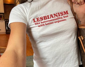 Funny Lesbianism Y2K Baby Tee, LGBTQ Pride Crop Top