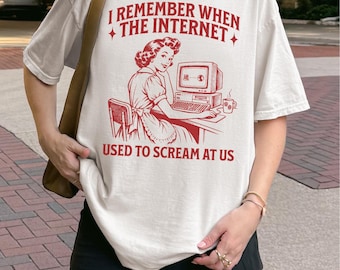Camiseta y top corto retro de internet divertidos, camiseta de internet por módem de los 90, top de ordenador vintage