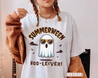 Summerween Shirt, Funny Summer-ween Tshirt, Summerween Horror ghost t shirt, Spooky Summer Tee, Halloween Gift,Year-Round,Beach Skelly