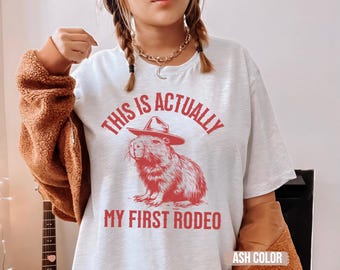Camiseta Cowboy Capybara: Camiseta vintage con meme del oeste