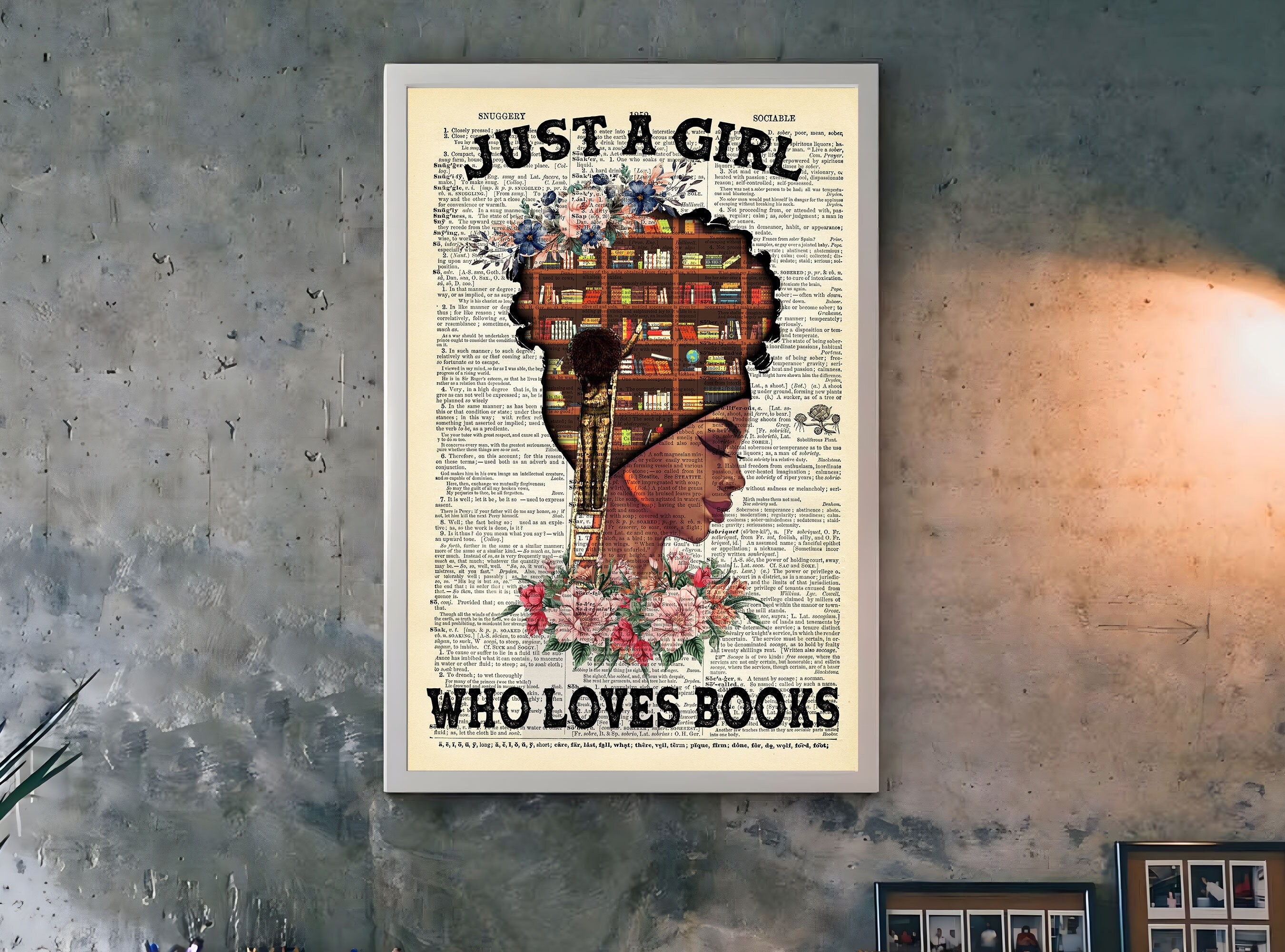 Love Reading Books Vintage Poster Girl Drinking Coffee Reading Books  Dictionary Canvas Painting Prints Library Wall Art Decor - AliExpress