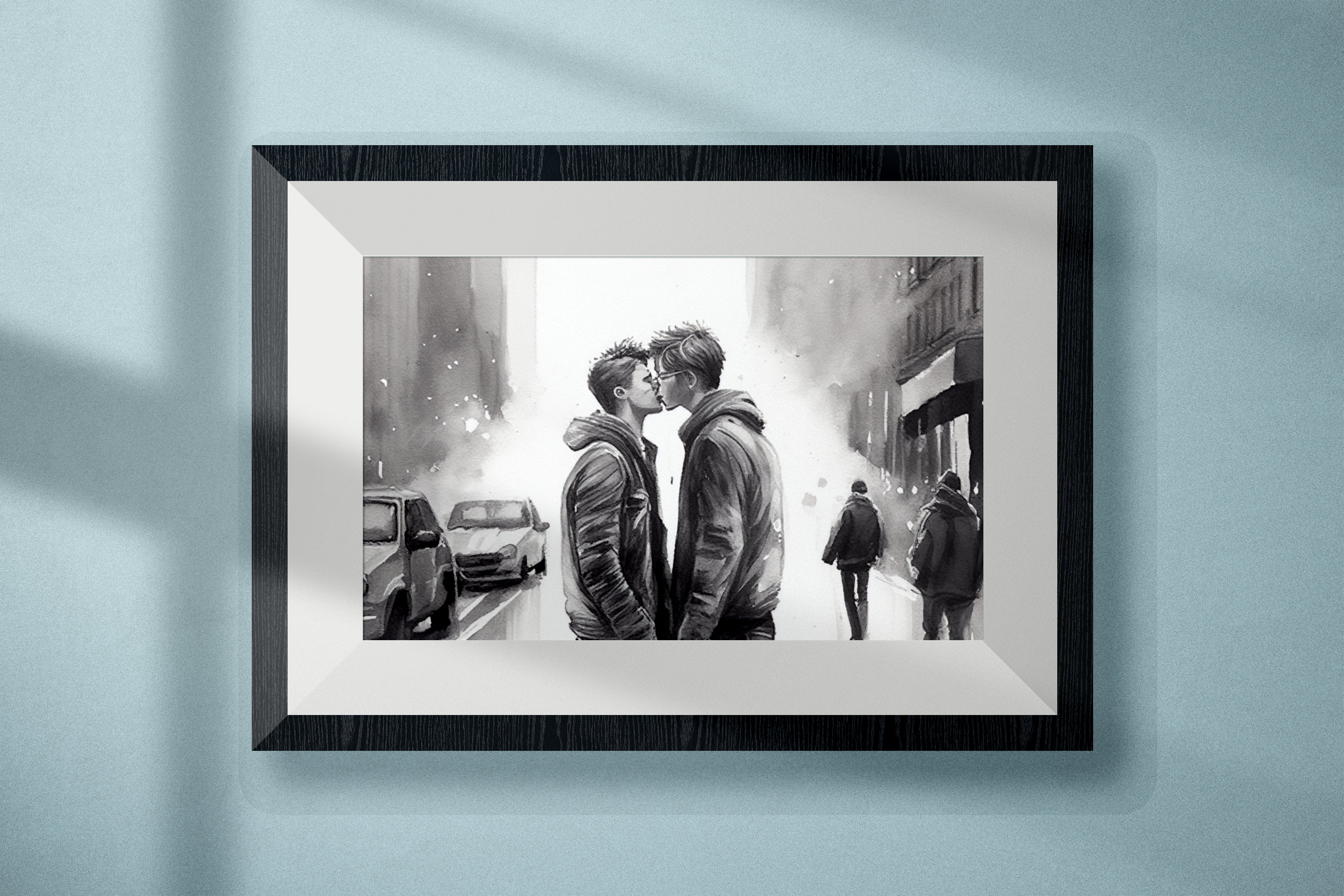 Watercolor Painting Wall Art for Gay Men LGBTQ+ Instant Digital ...