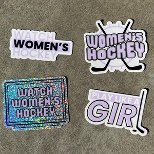 Play Like a Girl - Women's Hockey Vinyl Sticker image 2