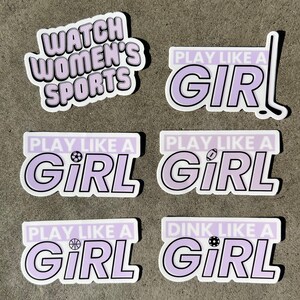 Play Like a Girl - Women's Hockey Vinyl Sticker image 4