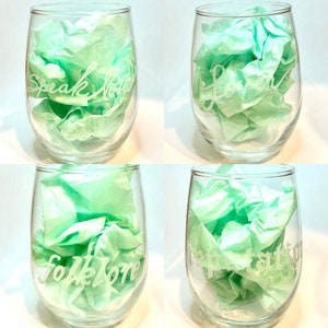 Custom Eras Tour Hand Engraved Stemless Wineglass
