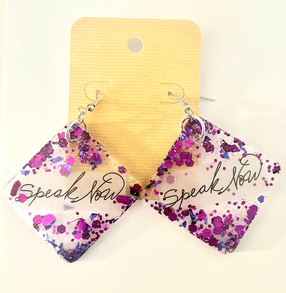 Yellow Glitter Tag Earrings Yellow Glitter Tag Earrings