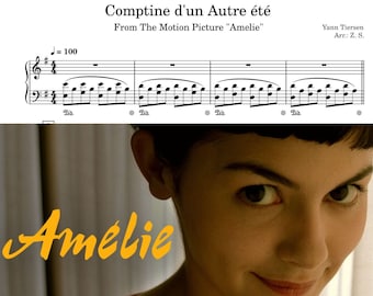 Comptine d'Un Autre Été - Piano Solo Sheet Music From Motion Picture "Amelie" - Printable PDF