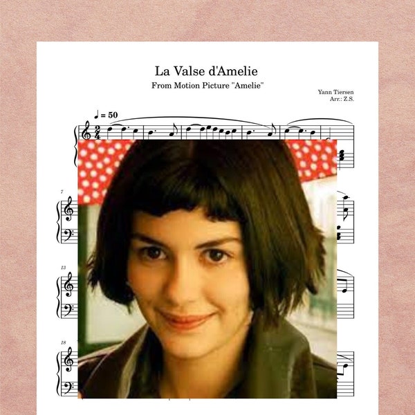 La Valse d'Amelie - Piano Solo Sheet Music From Motion Picture "Amelie" - Printable PDF