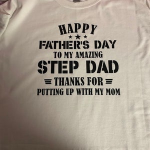 Grappige vaderdag png svg stiefvaders stiefvaders "Happy Fathers day aan mijn geweldige stiefvader bedankt voor het verdragen van moeder" vinylsublimatie