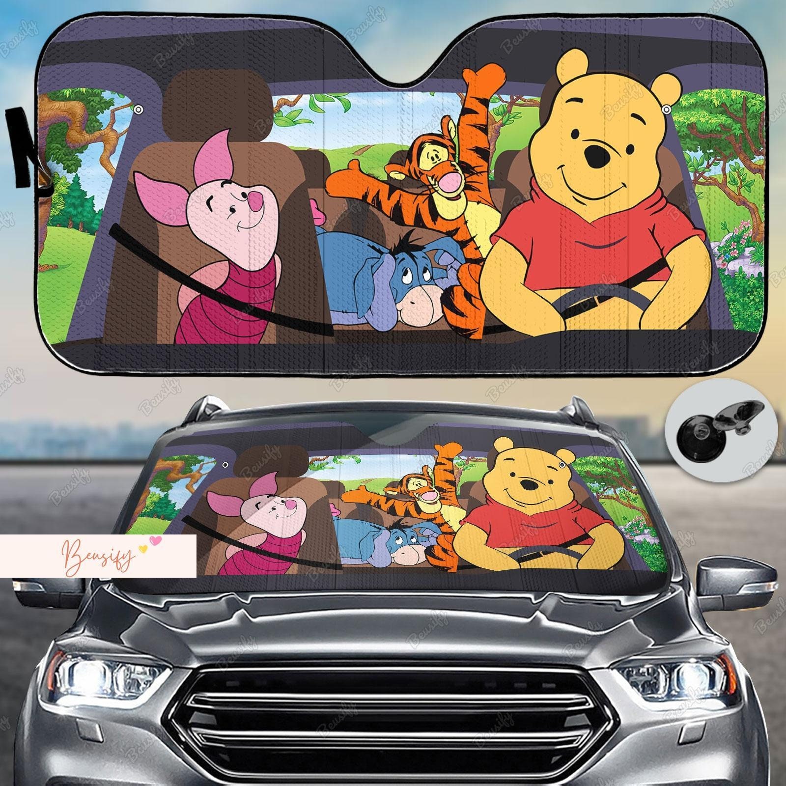 Discover ディズニー クマのプーさん ディズニーランド 車用サンシェード おしゃれディズニーキャラクター 車のアクセサリー