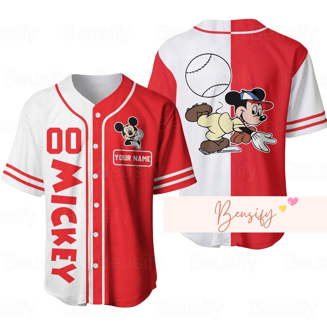 Mickey Jersey, Custom Mickey Mouse Baseball Jersey, Mouse Baseball ...