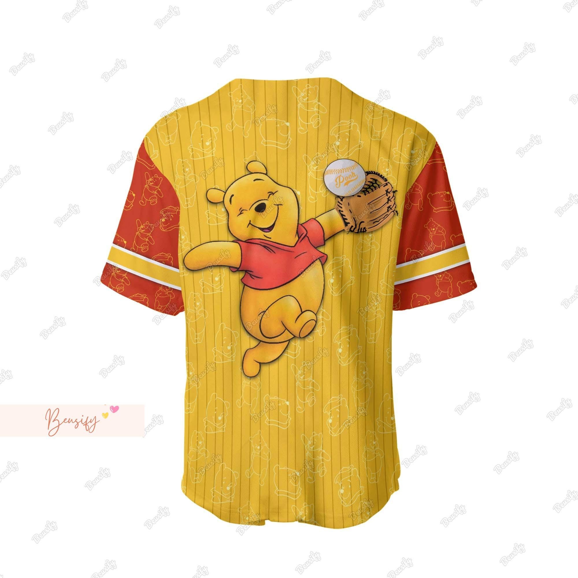 Pooh Jersey Shirt, Personalized Pooh Baseball Shirt, Winnie The Pooh Jersey