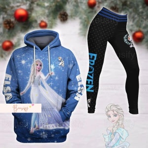 Frozen Enchantress Lace Leggings Blue and White Winter Printed
