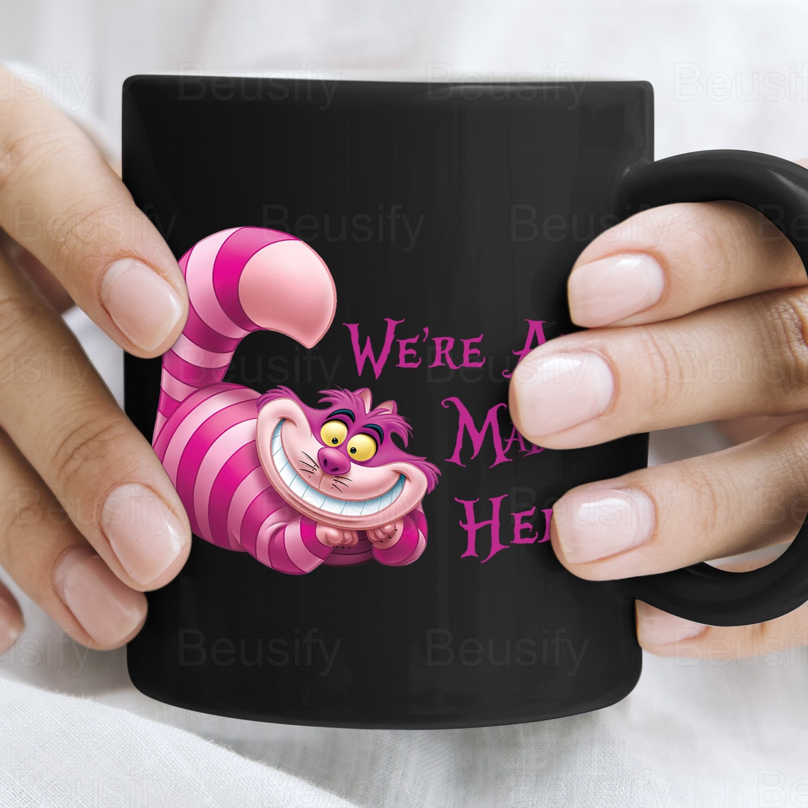 Cheshire Cat Mugs, Cheshire Cat Coffee Mugs, Disney Cat Cup sold by