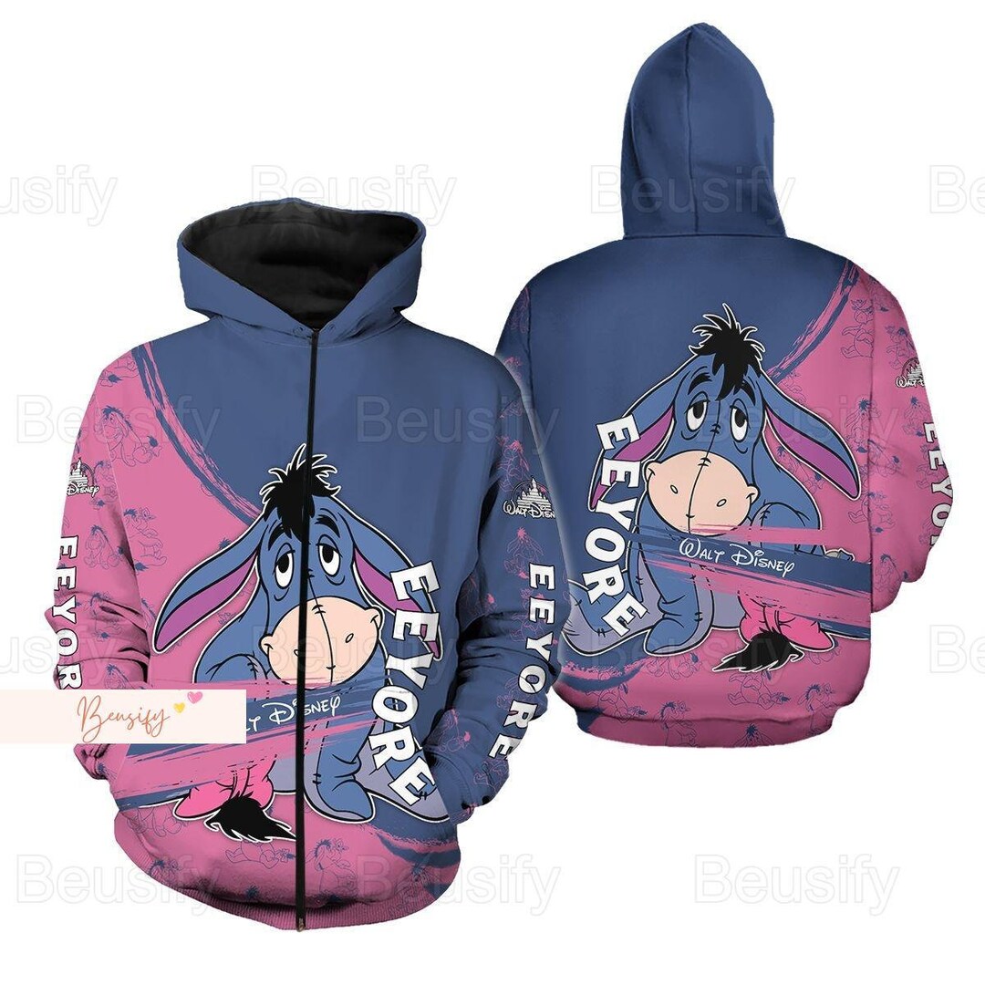 Eeyore Hoodie, Eeyore Zip Hoodie, Winnie the Pooh Hoodie, Disney Eeyore