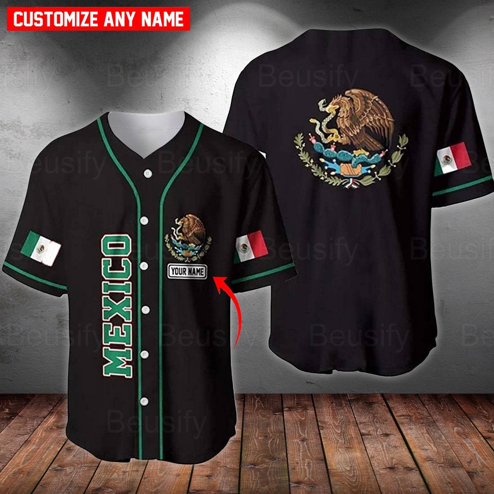 Camiseta de béisbol de México para hombre, Eagle Mexico Baseball Button  Down Jersey, camisetas de béisbol con bandera mexicana, camiseta deportiva