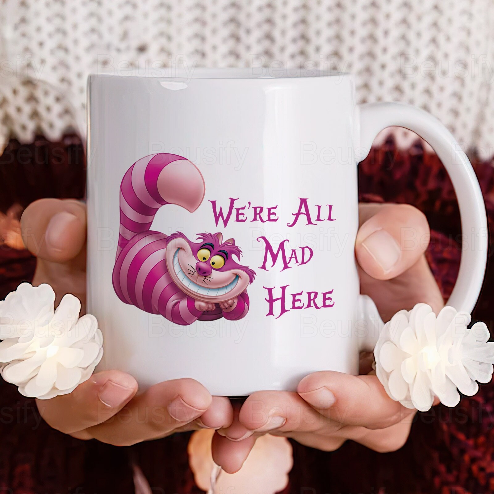 Cheshire Cat Mugs, Cheshire Cat Coffee Mugs, Disney Cat Cup sold by