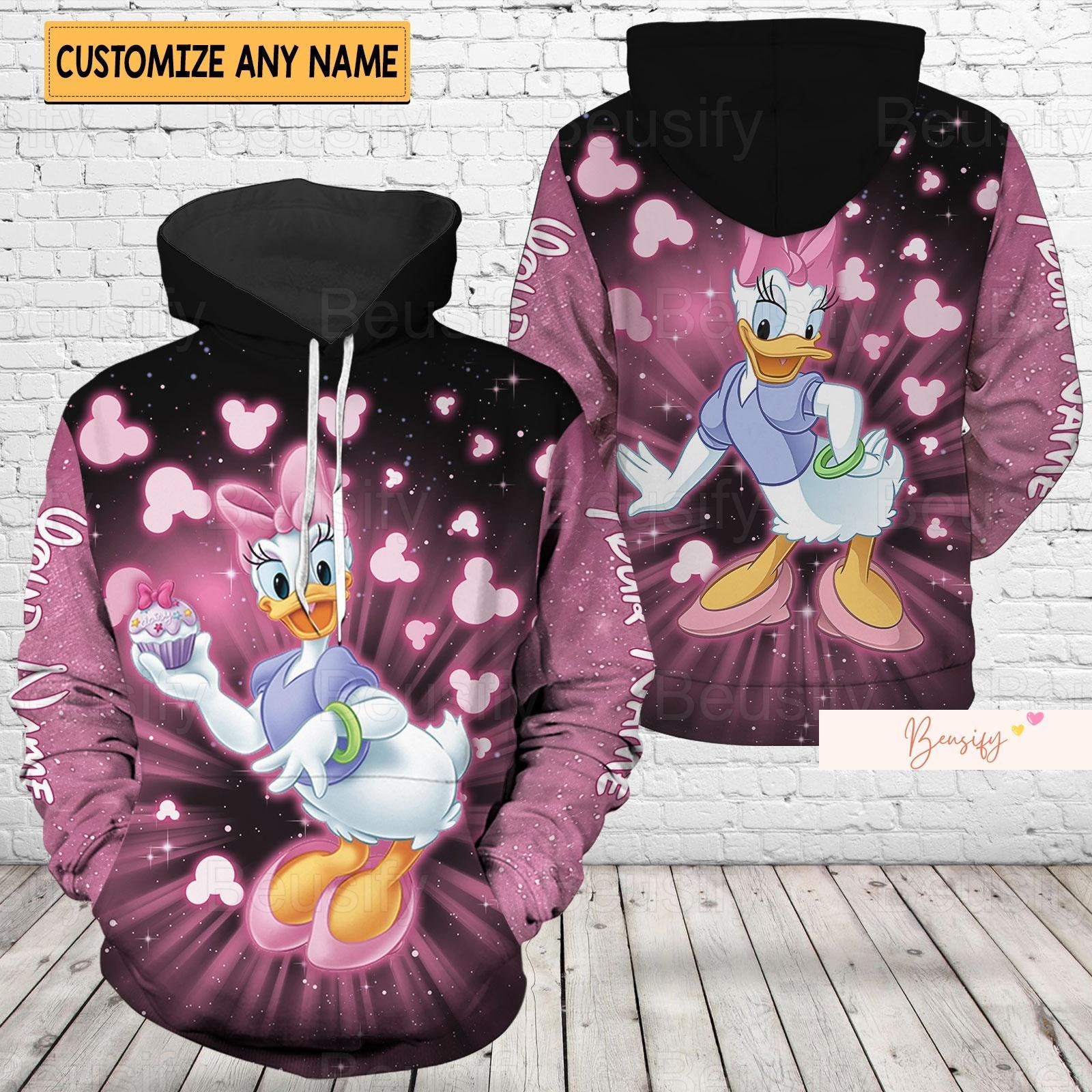 Daisy Duck Hoodie, Daisy Duck Sweatshirt, Daisy Duck Shirt, Personalized Disney Duck Hoodie, Daisy Duck Zip Hoodie, Hoodie For Women