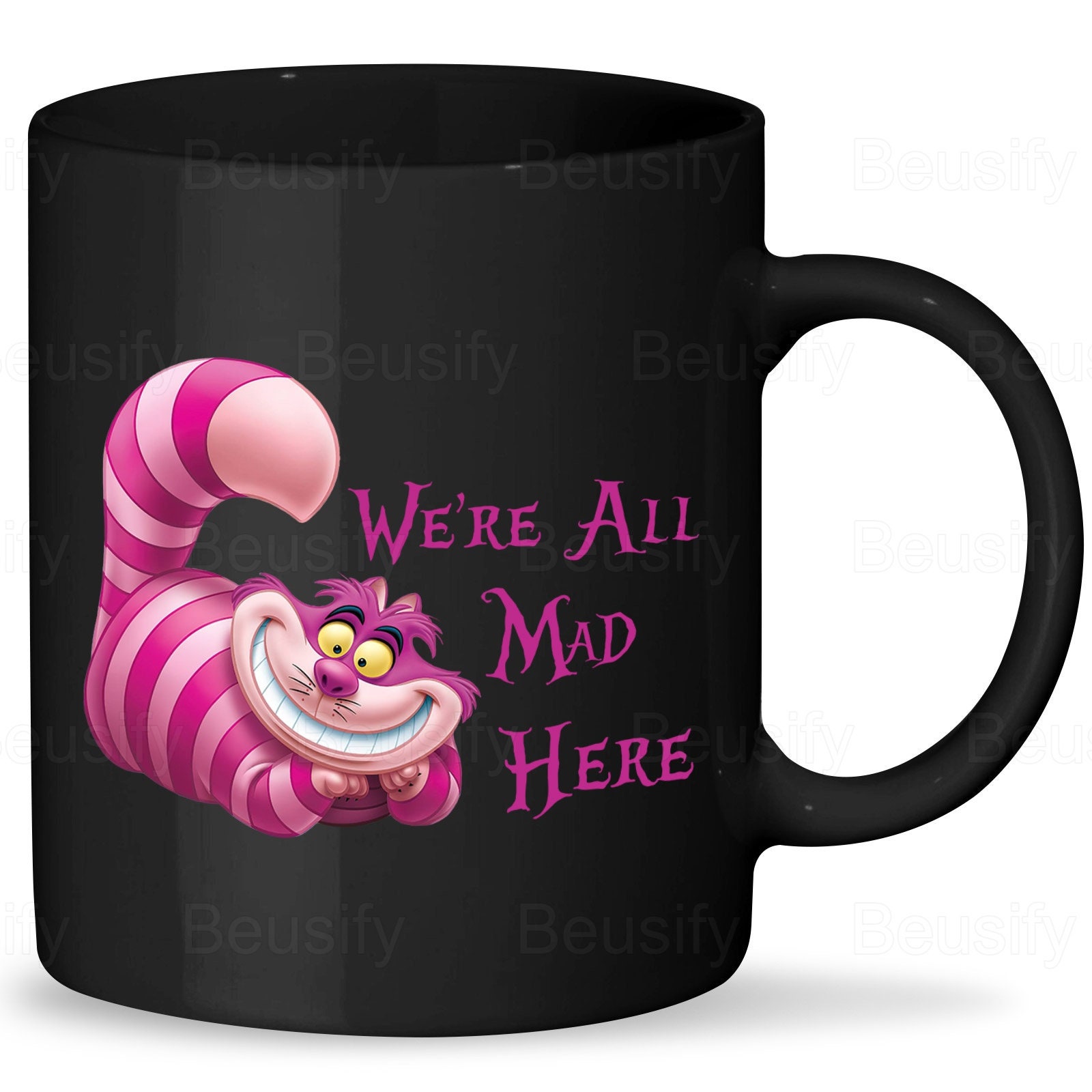 Cheshire Cat Mugs, Cheshire Cat Coffee Mugs, Disney Cat Cup sold by