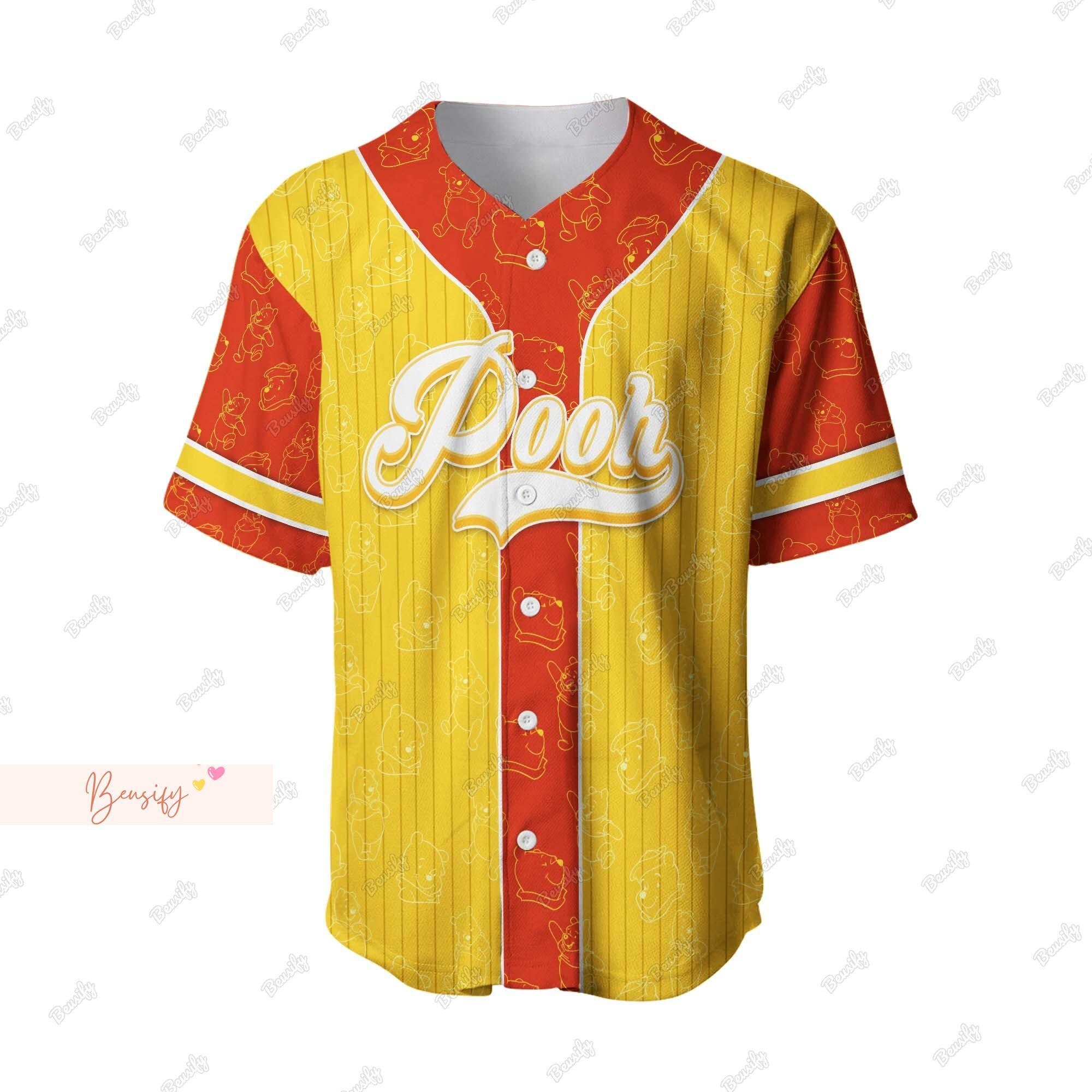 Pooh Jersey Shirt, Personalized Pooh Baseball Shirt, Winnie The Pooh Jersey