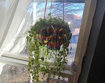 3d printed skull hanging planter