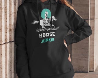 Horse Junkie Hoodie: Unisex Cowboy Pullover, Equestrian Gift, Horse Lovers