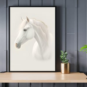 Poster cheval Camargue, décoration camargue, Impression chevaux sauvages, poster cheval blanc, décoration murale équitation, peinture cheval