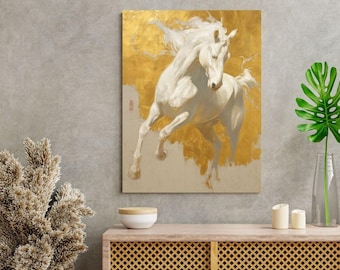 Pferd Pferd Abstrakte Kunst: Elegantes Tier Poster (Digitaler Download)