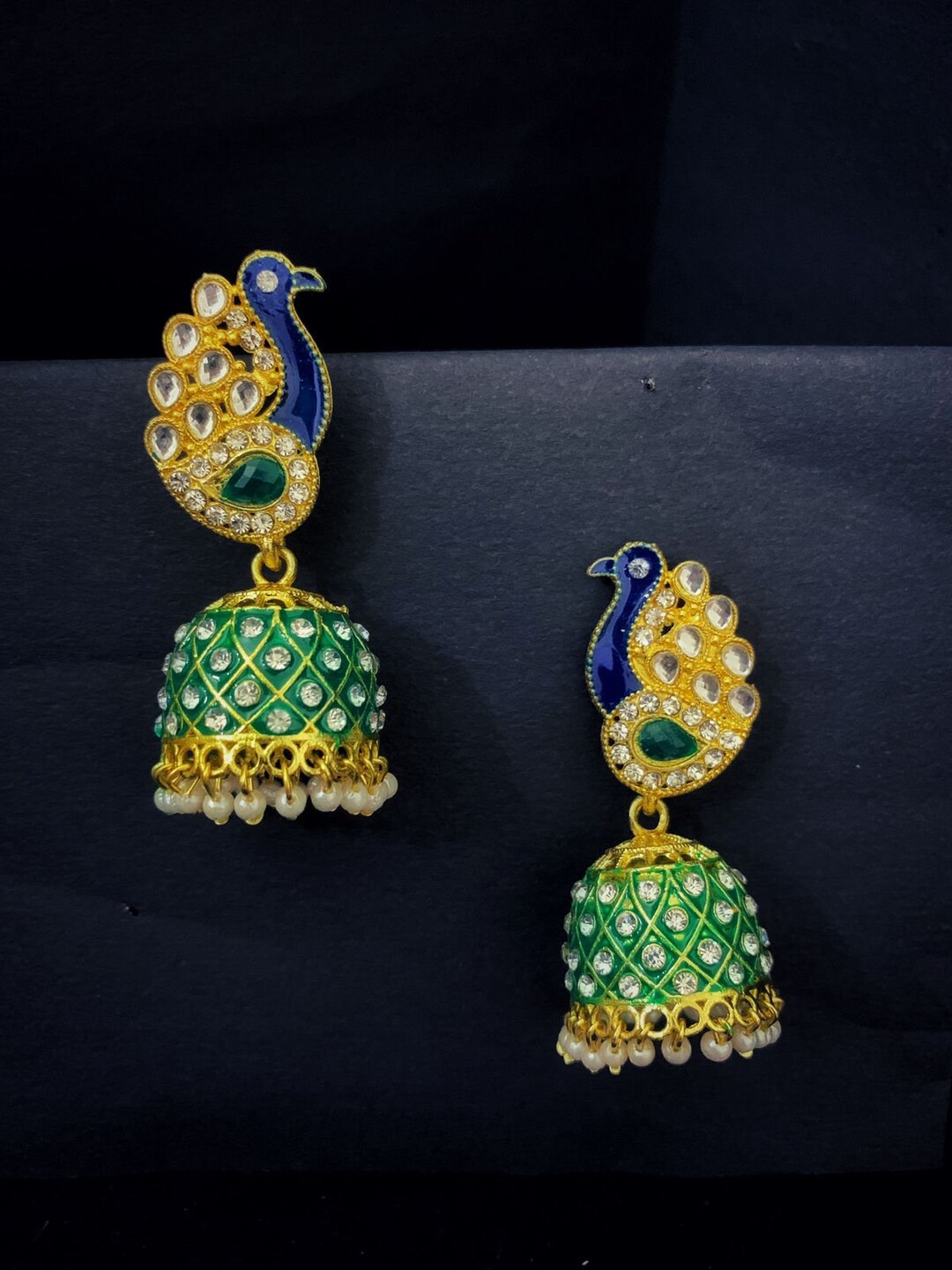 Beautiful Set of Jhumkas With Shape and Colors of Peacock Etsy