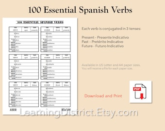 100 Essential Spanish Verbs