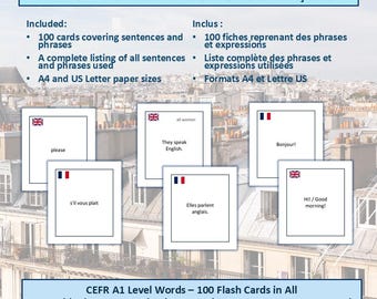 Flashcards Frans-Engelse zinnen (A1-niveau)