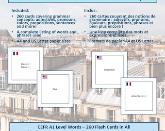 Frans-Engelse grammatica-flashcards (A1-niveau)