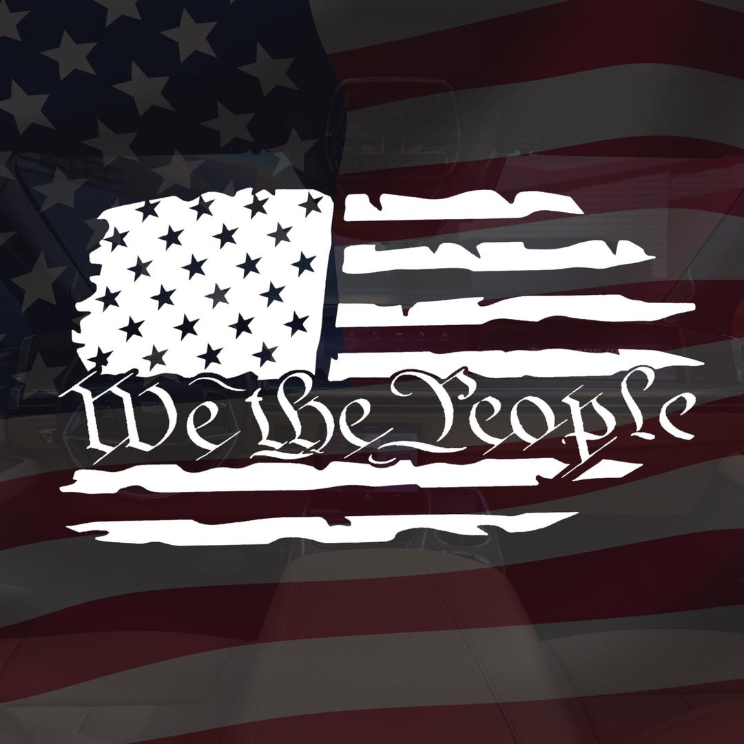 We The People Distressed American Flag Decal - 2 Pack Vinyl Sticker For Trucks, Cars & Windows - View #13