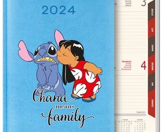 Kalenderplaner A5 2024 Lilo Stitch Lustig süß Perfekt für ein Geschenkmuster