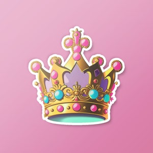 Prinzessin Krone Aufkleber, Vinyl Aufkleber, Mini Krone Aufkleber, süße Krone Aufkleber, Prinzessin Aufkleber, Königin Aufkleber, Sternenkrone, Party Aufkleber