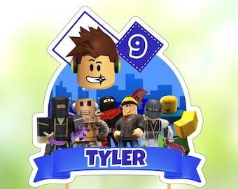 Décoration de gâteau Roblox personnalisée – Décoration de fête d'anniversaire (téléchargement numérique)