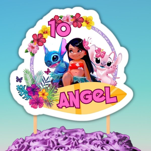 Lilo Stitch Cake Topper Instant Etsy