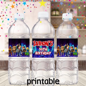 Water Bottle Labels, Free Customize, Printable File, Digital Download Only