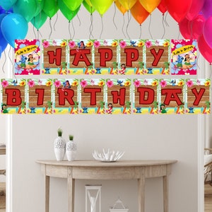 Lilo and Stitch Birthday Banner, Lilo Banner, Stitch Bunting, Customized Banner, Digital Download, Free Customize, Printable