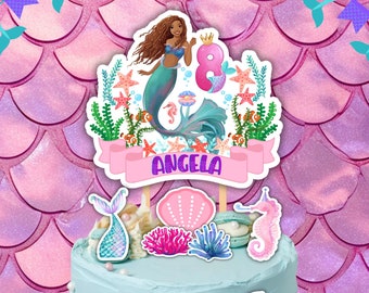 The Little Mermaid Printable Cake Topper Digital Cake Topper - Etsy