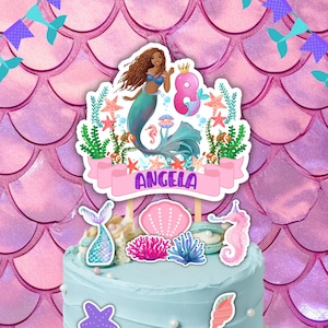 Mermaid Cake Topper, Free Customize, Digital Files, Printable